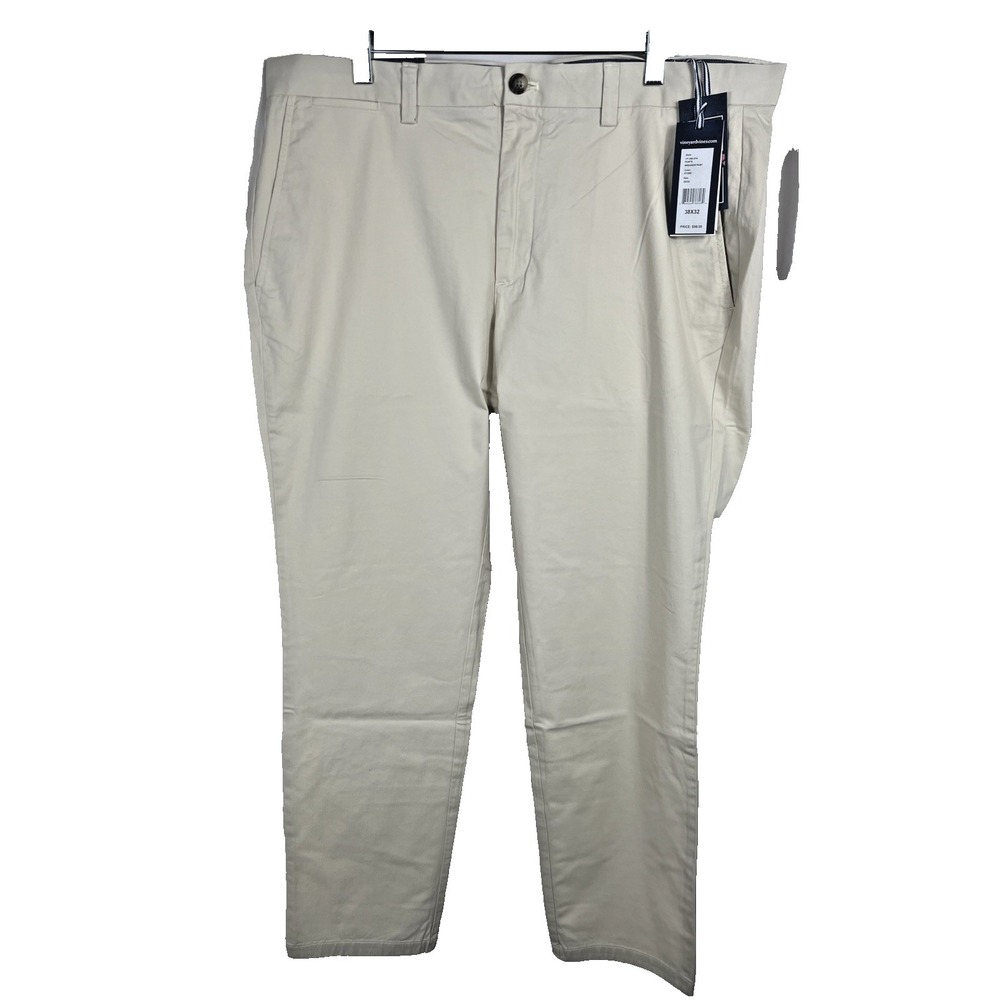 Vineyard Vines Breaker Pants Mens 38x32 Light Tan Khaki Flat Front Cotton NWT